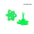 Juego de mango colgante e imán de nevera en forma de hoja verde impreso en 3D con imán - Mango de hoja magnético pequeño / Verde Neón