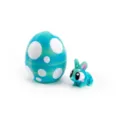 3D printed blue spotted Easter egg storage container with matching rabbit toy set - Bamboo Rhyme / Multicolor Bunny Egg Set