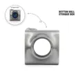 Silver metallic 3D printed storage box for gear ball fidget toy accessory - Small Size (Button Ball Storage Box) / Antique Silver