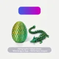 3D printed iridescent yellow-green dragon egg set with 30cm gemstone dragon figurine - Dreamy Green Dragon Egg Set / PRO (11cm Egg + 30cm Dragon)