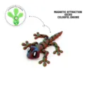3D printed magnetic articulated gecko toy in colorful engine rainbow finish desk ornament - S / Colorful Engine