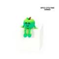 Creative 3D printed articulated green apple character sitting on a white desk display block - Apple Man / Summer Series
