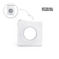Minimalist white 3D printed square storage box for gear ball with metal ball chain - Small Size (Button Ball Storage Box) / White
