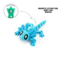Blue 3D printed articulated magnetic axolotl salamander toy for fridge decoration - Small (Winter) / Sky Blue