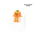 Cute orange 3D printed apple man figurine sitting for desk decor - Apple Man / Autumn Collection