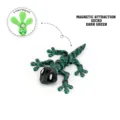 Articulated 3D printed magnetic gecko model in dark green finish for desk decor - S / Dark Green