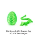 3D-gedrucktes bewegliches Drachen- und Ei-Set in Seidengrün, 22 cm Drache mit 8,5 cm Ei. - Edelstein-Drachen-Set / 8,5cm Drachenei-Set / Seidengrün