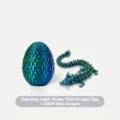 Holographic green 3D printed dragon egg set with 30cm articulated crystal dragon - Iridescent Green Dragon Egg Set / PRO (11cm Egg + 30cm Dragon)
