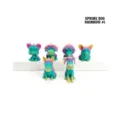 Close-up of 6pcs 3D printed rainbow spring dog figurines for stress relief desk decor - 弹簧小狗组合(彩虹1号) / 6-Piece Set