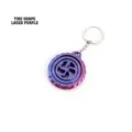 Ein 3D-gedruckter Reifen-Fidget-Toy-Schlüsselanhänger in lila-blauem Farbverlauf - Reifen / Laser Lila