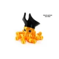 3D printed articulated pirate captain octopus desk toy in a shiny silk gold finish - Pirate captain (silk gold)