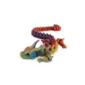 Detailed 3D printed articulated dragon ornament with colorful textures and flexible joints. - Neon City / 30cm