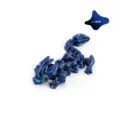 High-quality 3D printed articulated crystal dragon ornament in a dark blue finish - Crystal Horned Dragon / 12cm / Dark Blue