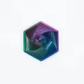 Rainbow 3D printed fractal fidget hexagon stress relief toy in dazzling color finish. - Dazzling Color 2 (Small) / Small (8.2x4.2cm)