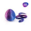 Articulated laser purple 3D printed viper snake and dragon egg set for home desk decor - 30CM Viper (0000042) / 7CM Set / Laser Purple