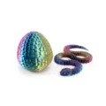 3D printed articulated snake and scaled egg toy set in rainbow silk gradient finish - 30CM Viper (0000042) / 7CM Set / Colorful Style #1