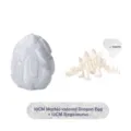Σετ 3D εκτυπωμένο μαρμάρινο αυγό δράκου και σκελετός στεγόσαυρου 12cm μεταξωτό λευκό - Σετ Αυγού Στεγόσαυρου / Λευκό του Μεταξιού