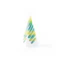 3D printed pyramid fidget toy with green and yellow spiral vortex design - 11.5CM Triangle (Nebula Forest)
