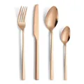 Elegant rose gold stainless steel cutlery set with a minimalist square handle design - Rose Gold