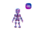 Detailed 3D printed skeleton figurine in vibrant iridescent laser purple finish - MINI Style / Laser Purple