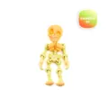 3D printed articulated skeleton toy with rainbow gradient color for Halloween decor - Rainbow No. 3