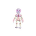 Detailed view of a pastel rainbow 3D printed articulated skeleton toy on white. - Rainbow Style 2