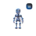 Detailed view of dark blue 3D printed skeleton toy for Halloween decoration - Dark Blue