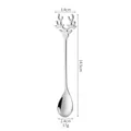 Silver stainless steel reindeer antler coffee spoon variant with 14.5cm length and 17g weight - 410 Silver
