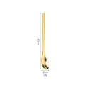 Premium gold 304 stainless steel long handle coffee spoon showing 13.5cm size details - 13.5cm (14g) / Silver