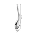 Premium 304 stainless steel flat bottom soup spoon with 14.5cm dimensions display - Laser Pattern Style / Medium Size - Flat Bottom Spoon