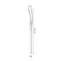Silver stainless steel 2-tine fruit fork showing 13.5cm length and 1cm width size - Two-Prong Fork / Silver
