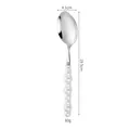 304 stainless steel spoon with pearl glaze ceramic handle, 19.5cm long, 60g weight - 410 Dinner Spoon / Pearl White