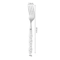 Elegant 304 stainless steel dinner fork featuring a white pearl ceramic handle design - 410 Dinner Fork / Pearl White