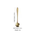 Golden stainless steel flower shaped coffee spoon with long handle 12.6cm in length - Cosmos (Short) / Gold