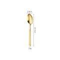 Elegant golden 304 stainless steel dessert spoon with Roman column handle design - Tea Spoon / 410 Stainless Steel / Gold