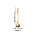 Gold heart-shaped stainless steel coffee spoon with 12.3cm length and 11g weight info - Heart (Short) / Gold
