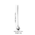 Stainless steel cherry blossom long handle coffee stirring spoon with 17.8cm length. - Cherry Blossom (Long) / Silver