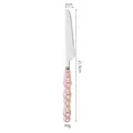 Elegant pink pearl glaze ceramic handle 304 stainless steel steak knife with 21.5cm length - 410 Dinner Knife / Pearl Pink