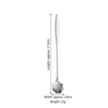 Long handle stainless steel coffee stirring spoon with silver flower head design - Cosmos (Long) / Silver