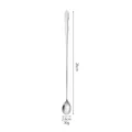 Long handle stainless steel stirring spoon with 26cm length and gourd handle end - Silver Round Ice Spoon / 26cm