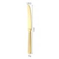 Gold 304 stainless steel steak knife with Roman column handle, 23cm length, 91g weight. - Dinner Knife / 410 Stainless Steel / Gold
