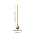 Golden stainless steel long-handle coffee spoon with delicate cherry blossom head - Cherry Blossom (Long) / Gold