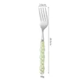 Stainless steel fork with light green pearl ceramic handle, length 19.5cm and width 2.6cm - 410 Dinner Fork / Pearl Green