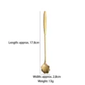 Gold flower-shaped coffee spoon with long handle, 17.8cm stainless steel dessert stirrer - Cosmos (Long) / Gold
