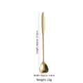 Gold stainless steel long handle coffee stirring spoon featuring a heart-shaped bowl - Heart (Long) / Gold