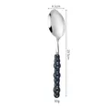 Premium stainless steel spoon with dark grey beaded ceramic handle, 19.5cm long SKU - 410 Dinner Spoon / Pearl Navy Blue