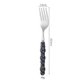 Elegant 304 stainless steel dinner fork featuring a black pearl glaze ceramic handle - 410 Dinner Fork / Pearl Navy Blue