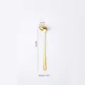 Long-handle stainless steel spoon in gold finish with dimensions 182mm - Gold 3.8 Wide Oil Spoon / 18.2cm