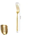 Premium gold 304 stainless steel dinner fork with Roman column style handle 20.5cm - Dinner Fork / 304 Stainless Steel / Gold