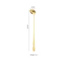 Long handle stainless steel spoon in gold finish with gourd handle detail - Gold 3.8 Wide Oil Spoon / 24.5cm